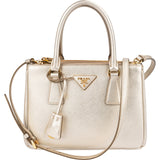 Prada Metallic Saffiano Leather Galleria Small Handbag