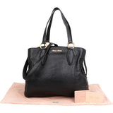 Miu Miu Vitello Daino Leather Two-Way Shopping Tote Shoulder Bag