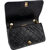 Chanel Quilted Lambskin 24K Gold Single Flap Crossbody Bag