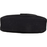 Fendi Black Cotton Baguette Buckle Shoulder Bag