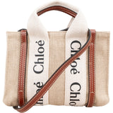 Chloé Mini Woody Canvas Tote Crossbody Handbag