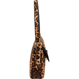 Prada Cavallino Hair Animal Print Leopard Double Flap Shoulder Bag