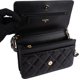Chanel Quilted Calfskin Punk Grommet Wallet On Chain Crossbody Bag