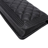Chanel Quilted Caviar Leather Small Boy Wallet On Chain Crossbody Bag