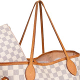 Louis Vuitton Monogram Damier Azur Canvas Neverfull MM Shoulder Bag