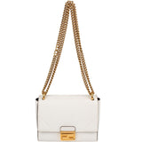 Fendi Blanco Patent Leather Kan U Flap Crossbody Bag