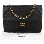 [🔄️B23 / F15] Chanel Quilted Lambskin Medium Double Flap Shoulder Bag - vintageandkickz