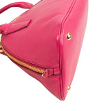 Miu Miu Pink Madras Leather Top Handle Bauletto Dome Handbag