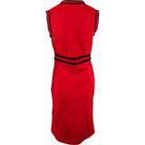 Gucci Red Sleeveless Web Stripe Zip-Up Dress (M)