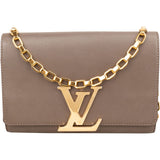 Louis Vuitton Taupe Leather Louise MM Chain Shoulder Bag