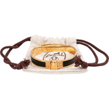 Hermès Gold Tone Black Charniere Bracelet