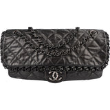 Chanel Quilted Calfskin Chain Me East West Single Flap Shoulder Bag