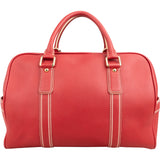 Louis Vuitton Red Tobago Leather Carryall M95140 Weekender Travel Bag