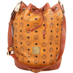 MCM Monogram Visetos Drawstring Bucket Crossbody Bag - vintageandkickz