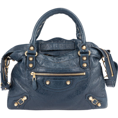 Balenciaga Blue Leather City Handbag