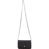 Chanel Quilted Lambskin Palladium Wallet On Chain Crossbody Bag