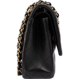 Chanel Quilted Lambskin Gold Medium Double Flap Shoulder Bag