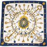 Hermès Les Clés Silk Carre 90 Scarf Tuch