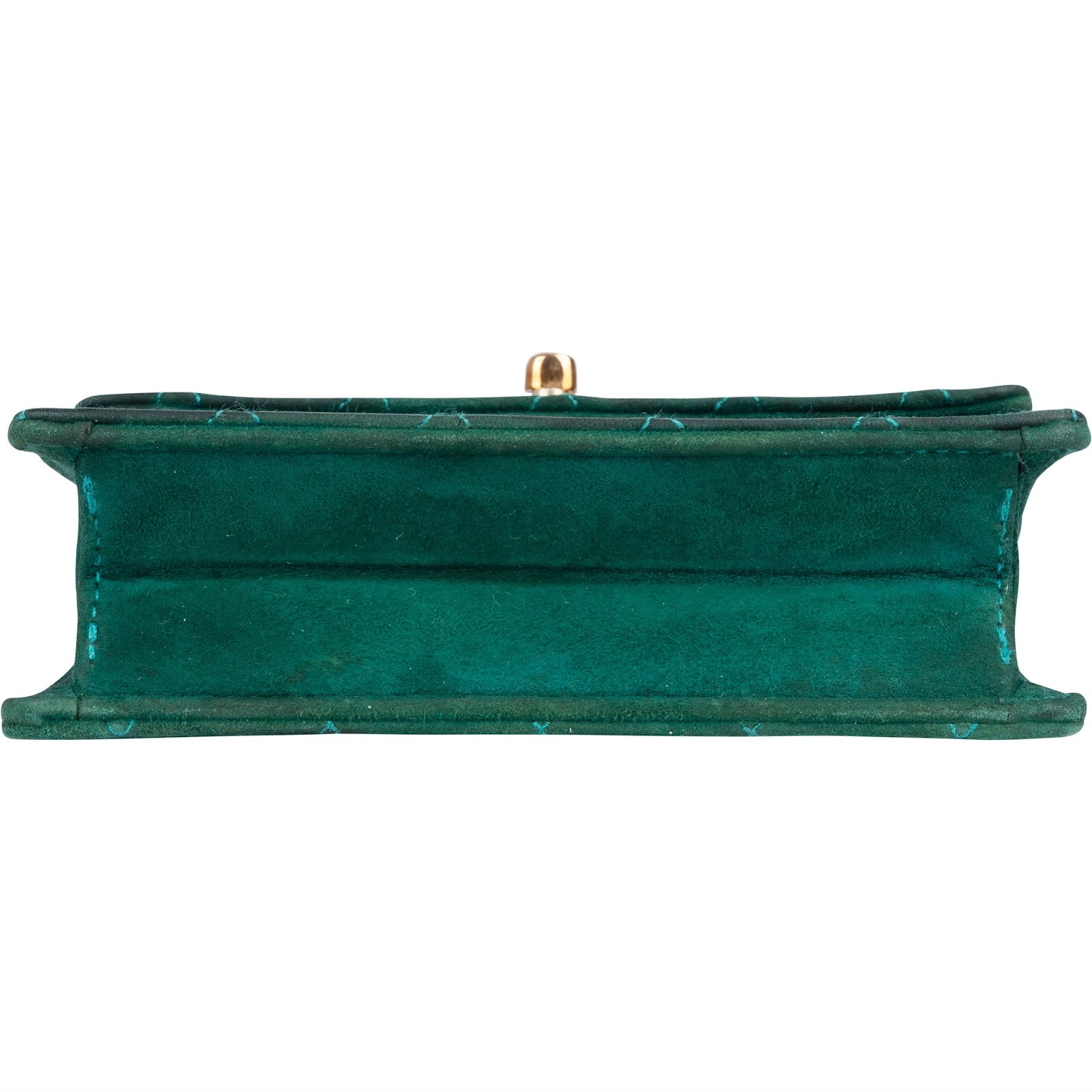 Chanel Stitching Suede 24K Gold Mini Single Flap Crossbody Bag - vintageandkickz