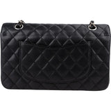 Chanel Quilted Caviar Leather Palladium Medium Double Flap Shoulder Bag