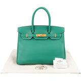 Hermès Vert Vertigo Epsom Leather Gold Birkin 30 Handbag