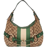 Gucci Monogram GG Web Stripe Horsebit Hobo Shoulder Bag