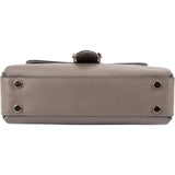 Gucci Taupe Grained Leather Interlocking GG Top Handle Handbag