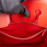 Hermès Rouge Epsom Leather Palladium Birkin 35 Handbag