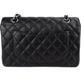 Chanel Quilted Caviar Leather Palladium Small Double Flap Shoulder Bag