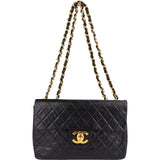 Chanel Quilted Lambskin 24 K Gold Maxi Single Flap Crossbody Bag