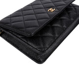 Chanel Quilted Caviar Leather Wallet On Chain Crossbody Bag