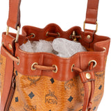 MCM Monogram Visetos Drawstring Bucket Crossbody Bag