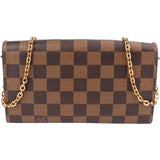 Louis Vuitton Monogram Damier Ebene Croisette Wallet On Chain Crossbody Bag