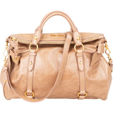 Miu Miu Vitello Lux Leather Bow Satchel Handbag