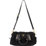 Prada Black Tessuto Gauffre Satchel Handbag