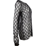 Gucci Black Tüll Flocked GG Tulle Top (L)