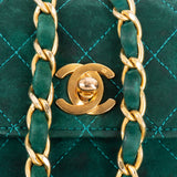 Chanel Stitching Suede 24K Gold Mini Single Flap Crossbody Bag - vintageandkickz