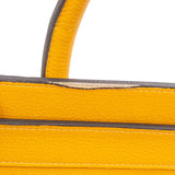 Céline Yellow Drummed Calfskin Luggage Tote Handbag