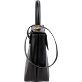 Salvatore Ferragamo Black Leather Margot Top Handle Handbag