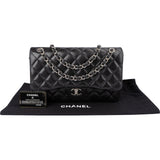 Chanel Quilted Lambskin Palladium Jumbo Double Flap Crossbody Bag