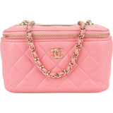 Chanel Quilted Lambskin CC Mini Vanity Case Chain Crossbody Bag