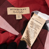 Burberry Red Check Monogram Ruffle Longsleeve Blouse (IT44)
