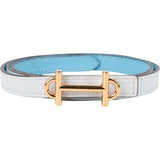 Hermès Blue Leather Gamma Belt Reversible