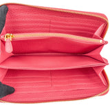 Prada Pink Vitello Grain Leather Zip Around Wallet