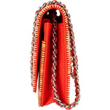 Chanel Striped Patent Leather Wallet on Chain Crossbody Bag