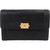 Chanel Quilted Caviar Leather Boy Wallet