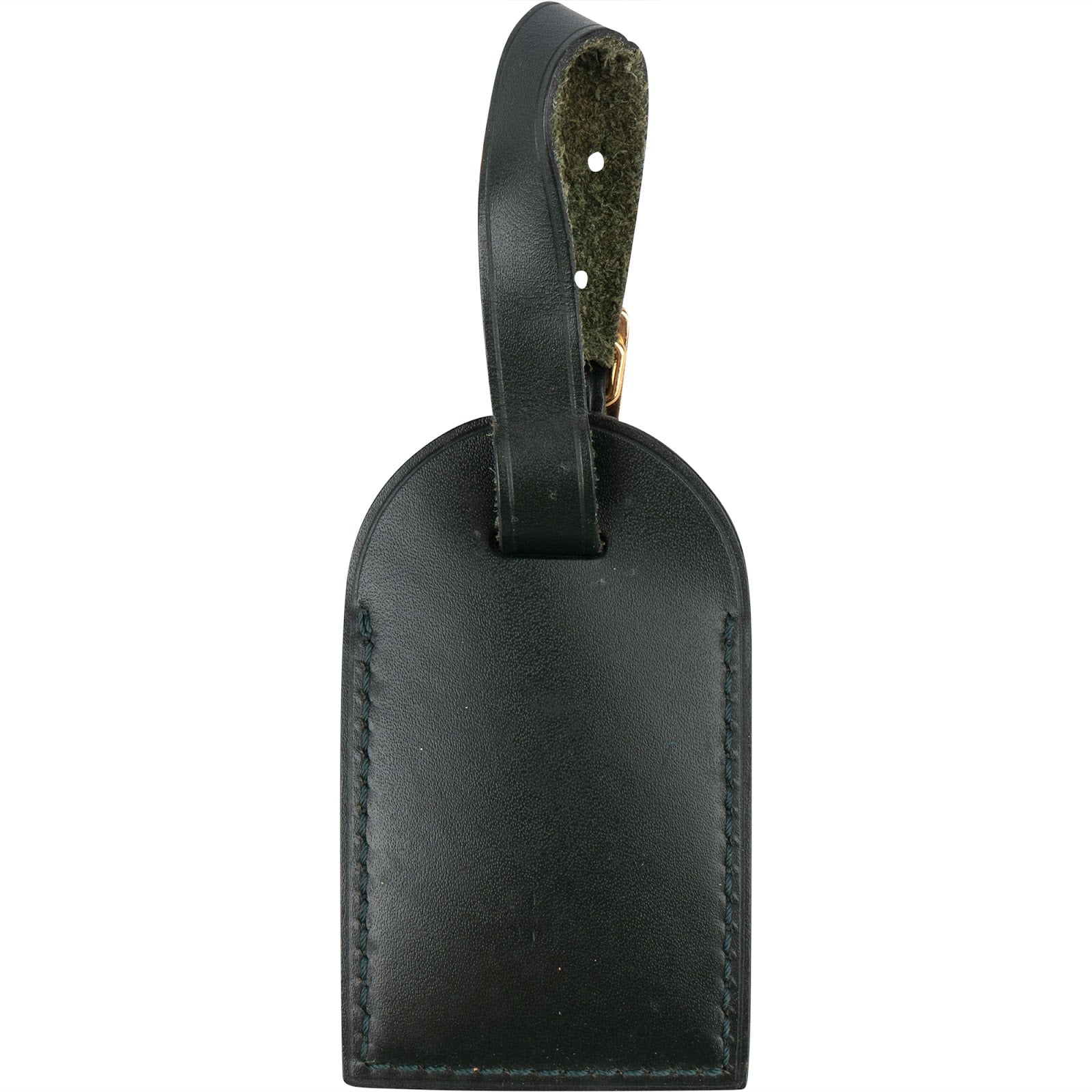 [🔄️B10 / F53] Louis Vuitton Dark Green Leather Luggage Tag - vintageandkickz