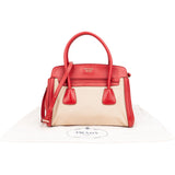 Prada Bicolor Saffiano & Canvas Handbag