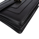 Bvlgari Black Leather Serpenti Forever Flap Shoulder Bag