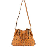 MCM Monogram Visetos Drawstring Hobo Handbag